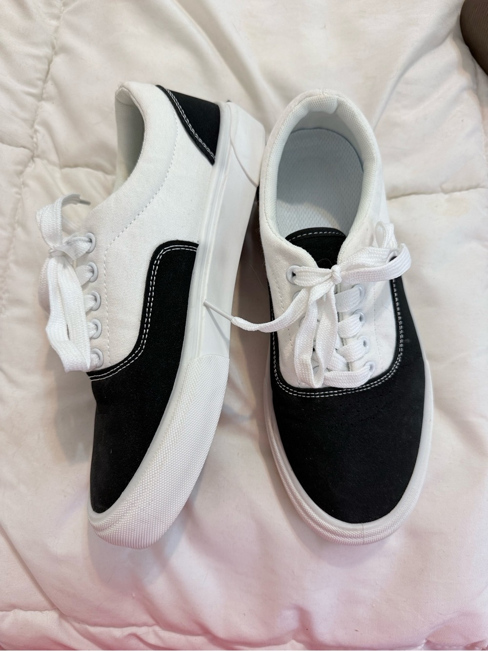 Classic Black & White Canvas Men's Sneakers